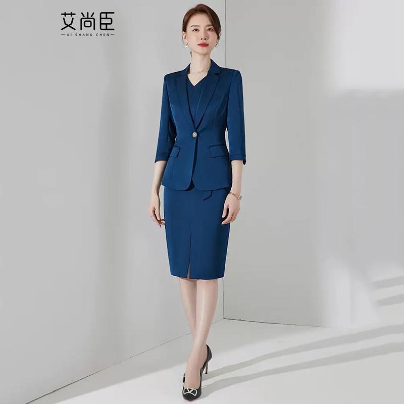 高级感西装外套女春夏季薄款气质女神范高端职业套装西服连衣裙
