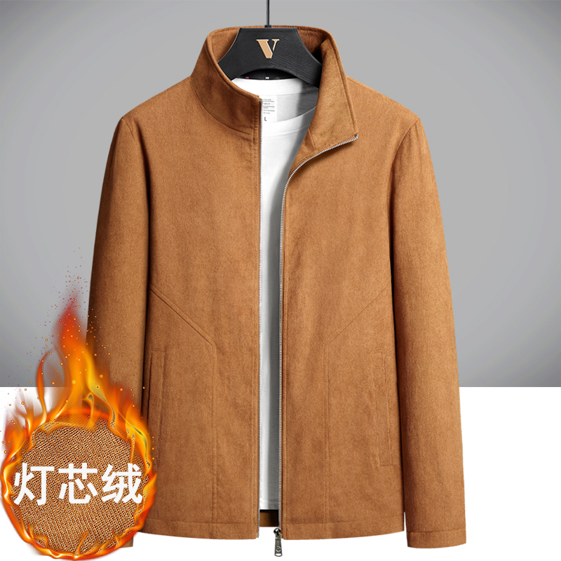 冬季夹克男加绒加厚灯芯绒休闲