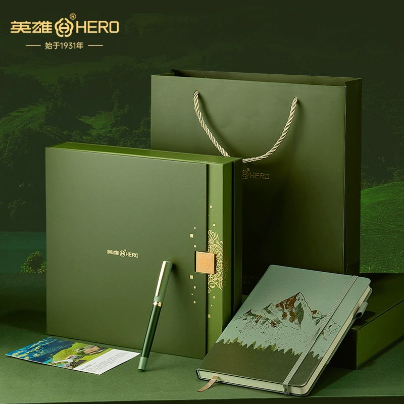 【教师节礼物】英雄牌签字笔欧洲男士高档商务办公中性笔重手感金属宝珠笔女士精致礼物记事本礼盒定制刻字