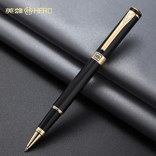 英雄签字笔1078金属宝珠笔男士高档商务黑色中性笔金属笔杆碳素圆珠笔签名签单开单神笔定制logo免费刻字