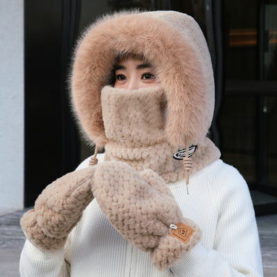 骑车防风帽子围脖面罩一体