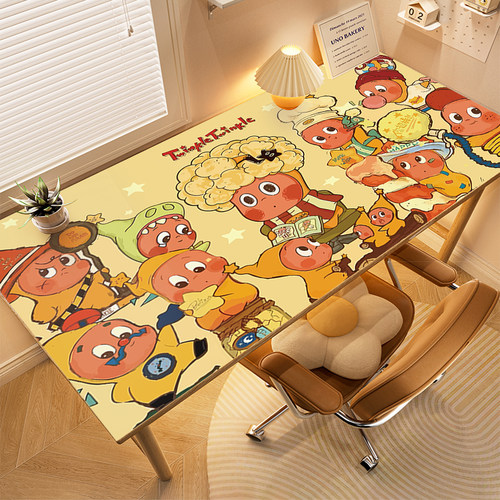 星星人桌垫书桌学生学习写字垫子超大号皮革卡通防水鼠标电脑垫