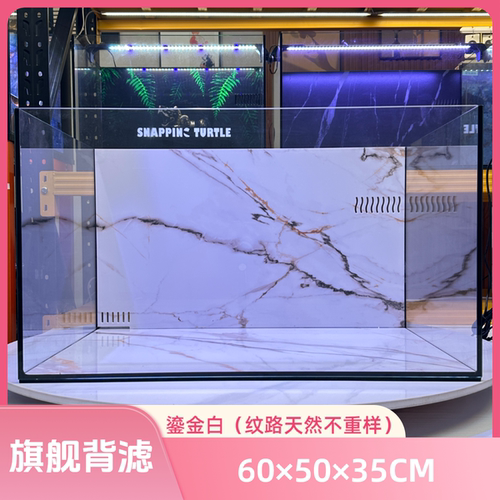 岩板干湿分离背部大过滤造景龟缸