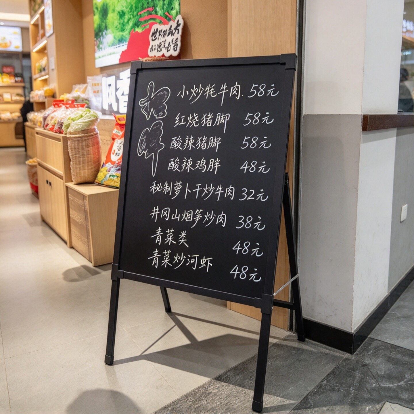 店铺商用支架小黑板餐饮门口手写菜单价格展示招牌发光广告展示牌