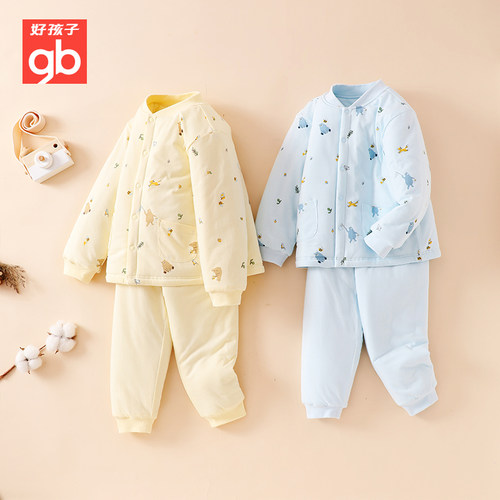 好孩子儿童睡衣夹棉套装保暖内衣