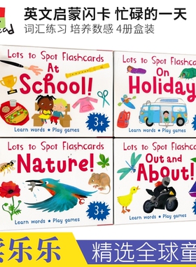 Lots to Spot Flashcards-My Busy Day 忙碌的一天4册盒装  英语启蒙闪卡 培养数感 儿童词汇 英文原版进口图书