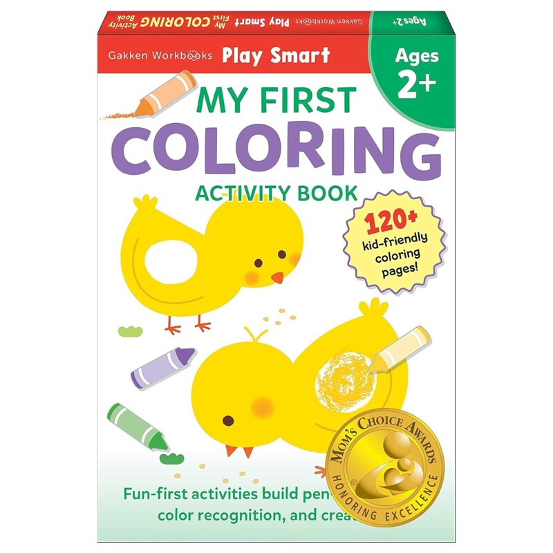 Play Smart My First Coloring Book 日本学研 聪慧玩幼儿涂色书 活动书 2岁+ 控笔能力 手眼协调力 英文原版进口图书