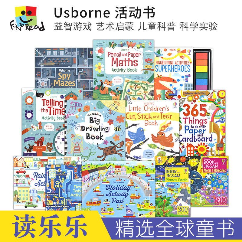 Usborne Activity Books Stickers 尤斯伯恩益智游戏活动贴纸书 科普百科 科学实验 艺术启蒙 数学英语读物 英文原版进口儿童图书 书籍/杂志/报纸 儿童读物原版书 原图主图