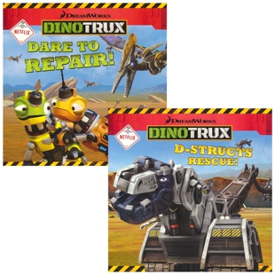 Dinotrux 恐龙卡车 英文原版故事绘本1-2册 3-6岁英语早教亲子读物 修理救援工程车  社交友谊 Dare to Repair D-Structs Rescue