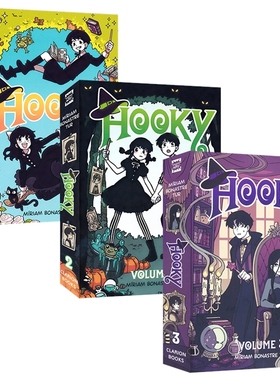 Hooky Volume1 Volume 2 Volume 3 翘学小法师 3册 全彩漫画 章节小说 魔法奇幻冒险故事 课外读物 英文原版进口图书