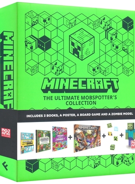 Minecraft The Ultimate Mobspotter's Collection 我的世界 终极怪物观察者收藏礼盒 3本书海报模型 Mojang AB 英文原版进口图书