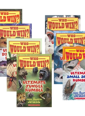 Scholastic Who Would Win 学乐猜猜谁会赢系列 图解百科 儿童科普读物 动物大混战 恐龙 鲨鱼 超清炫酷插图 英文原版进口图书
