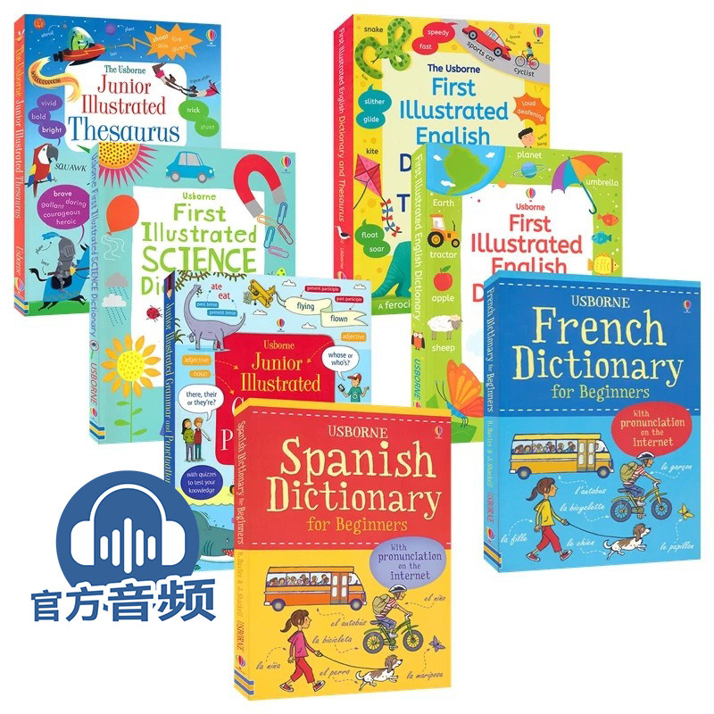 Usborne English Dictionary 尤斯伯恩 英文原版图解词典 科学/法语/西班牙语/同义词/语法与标点 赠官方音频 小学英语学习工具书
