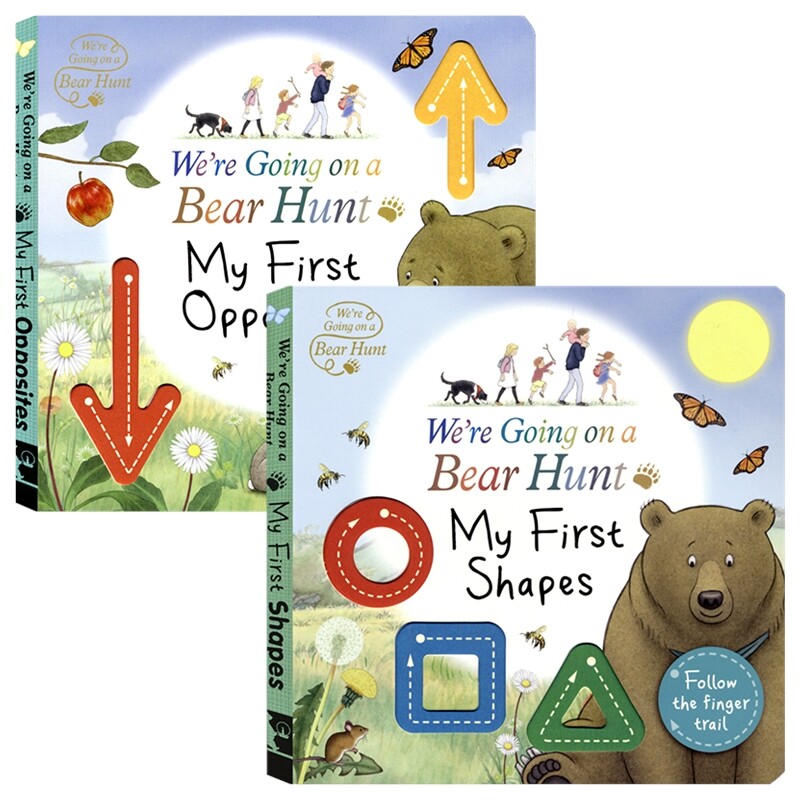 We're Going On A Bear Hunt My First Opposites Shapes 我们一起去猎熊 反义词形状认知 启蒙纸板触摸书  英文原版进口儿童图书 - 实物图