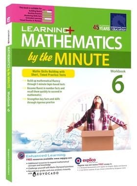 【自营】SAP Learning Mathematics By The Minute Workbook 6 新加坡数学 学习系列 数学轻松练 6年级 英文原版教辅