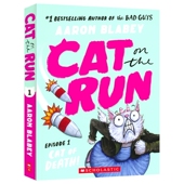 逃亡 英语搞笑漫画小说 The Cat Guys作者新作 Blabey 猫 Aaron Death Bad 英文原版 the 进口儿童图书 Run