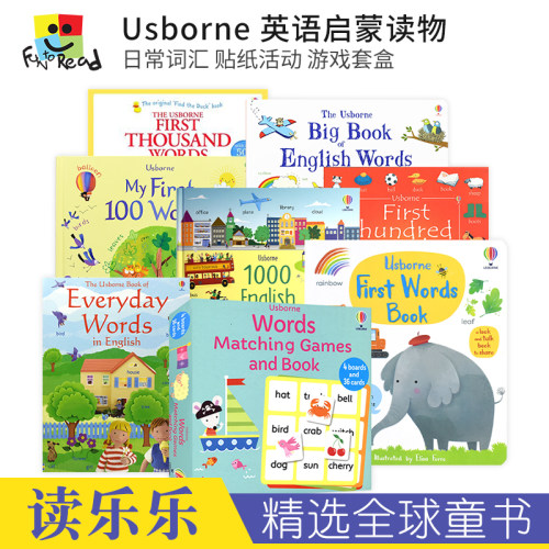 Usborne English Words 英语早教启蒙读物 生活日常词汇 贴纸活动 游戏套盒 动物事物认知 亲子绘本 英文原版进口儿童图书