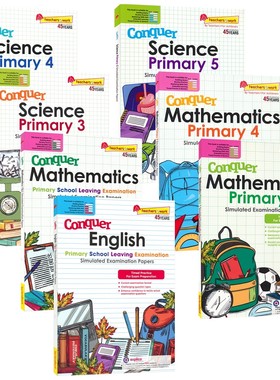 SAP新加坡科学数学PSLE模拟卷 Conquer Science Simulated Examination Papers 小学英语数学科学练习册 攻克系列 英文原版教辅