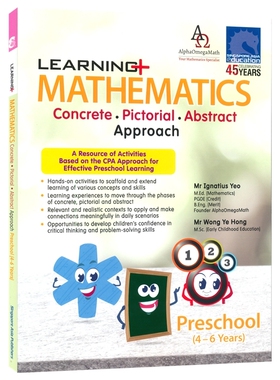 【自营】Learning Mathematics Concrete Pictorial Abstract Approach Preschool 新加坡数学系列 CPA学习法 4-6岁 英文原版进口