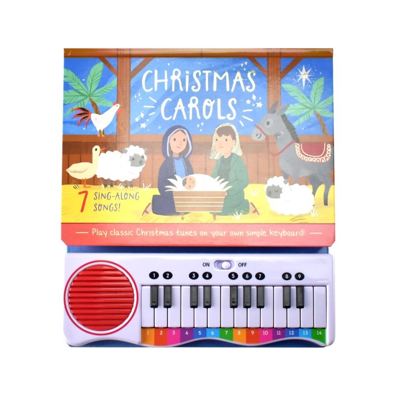 Christmas Carols 圣诞颂歌 童谣琴键发声书 钢琴纸板书 含7首儿歌 儿童英语音乐启蒙 亲子读物 英文原版进口儿童图书