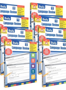 Evan-Moor Daily Language Review Grade 1-8  每日练习系列 语言复习 语法 词汇 小学至初二 美国加州教辅 英文原版进口图书