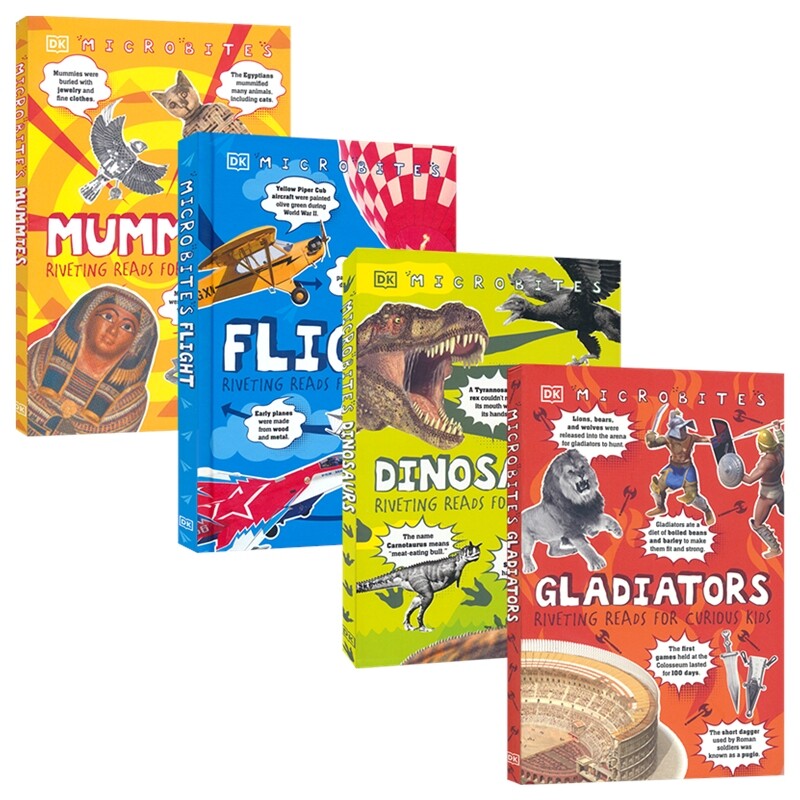 DK Microbites Gladiators Mummies Dinosaurs Flight 微知识系列 古罗马角斗士古埃及木乃伊飞行恐龙 科普读物 英文原版进口图书