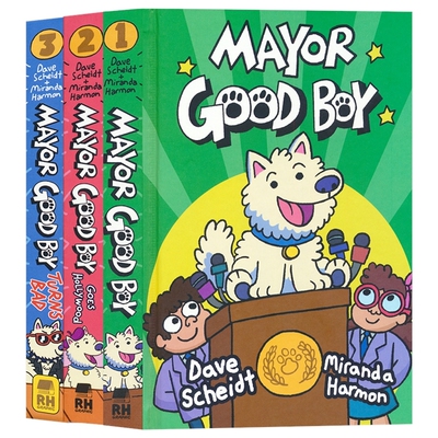 Mayor Good Boy 狗狗市长 好男孩 3册  Goes Hollywood Turns Bad 幽默搞笑 动物友谊主题 全彩漫画小说 7-10岁 课外读物 英文原版
