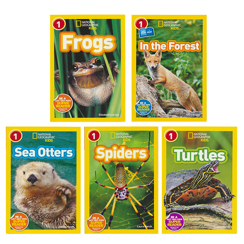 National Geographic Kids Level 1 Reader 美国国家地理初级1阶5册动物套装3 启蒙英文原版分级阅读读物全彩版少儿童英语百科全书