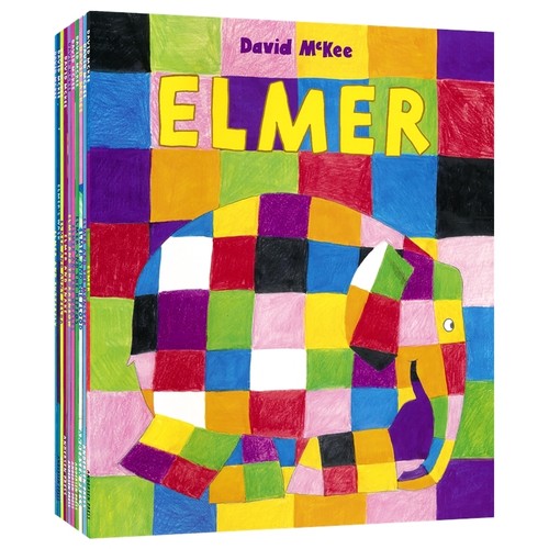 David Mckee Elmer Stories 花格子大象艾玛10册 儿童经典绘本 吴敏兰书单 图画故事书 英语早教启蒙 英文原版进口图书