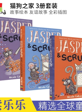 Jasper and Scruff Hunt for the Golden Bone Take A Bow 猫狗之家3册 故事绘本 友谊故事 全彩插图 5-8岁 英文原版进口儿童图书