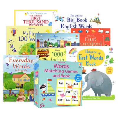Usborne English Words 英语早教启蒙读物 生活日常词汇 贴纸活动 游戏套盒 动物事物认知 亲子绘本 英文原版进口儿童图书