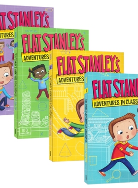 Flat Stanley's Adventures In Classroom 2E 纸片人斯坦利教室历险记4册 扁平男孩 初级章节桥梁小说儿童课外阅读 英文原版进口