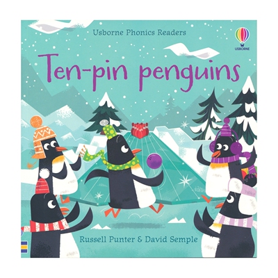 Usborne Phonics Readers Ten-Pin Penguins 尤斯伯恩 打保龄球的企鹅们 自然拼读故事绘本 英语韵文 英文原版进口儿童图书