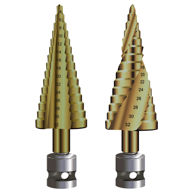 宝塔钻头电动扳手专用多功能代替六角柄开孔扩孔器阶梯塔形钻头