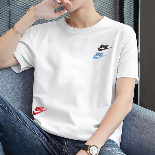 Nike耐克白色男刺绣logo休闲短袖
