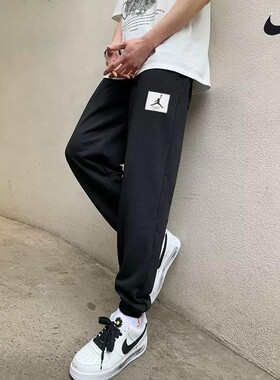 束脚长裤Jordan纯棉加绒运动裤耐克男裤柔软透气AJ休闲裤子DQ7469