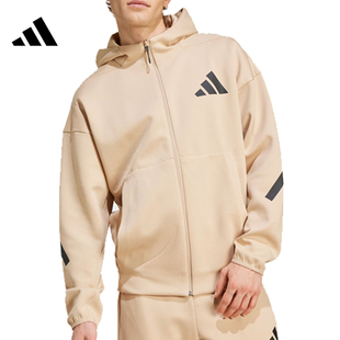 adidas阿迪达斯男子运动训练休闲连帽夹克宽松潮流外套JF2445