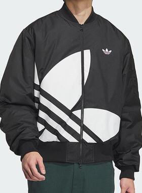 ADIDAS阿迪达斯男子立领复古休闲短款宽松夹克保暖外套JL8380