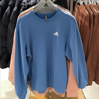 阿迪达斯卫衣外套男装运动服圆领休闲舒适时尚轻便套头衫KT2528