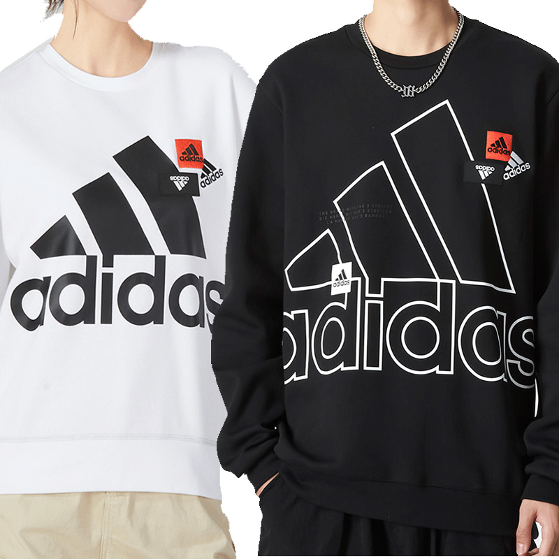 Adidas/阿迪达斯男装女装圆领休闲宽松运动卫衣印花套头衫HP1431