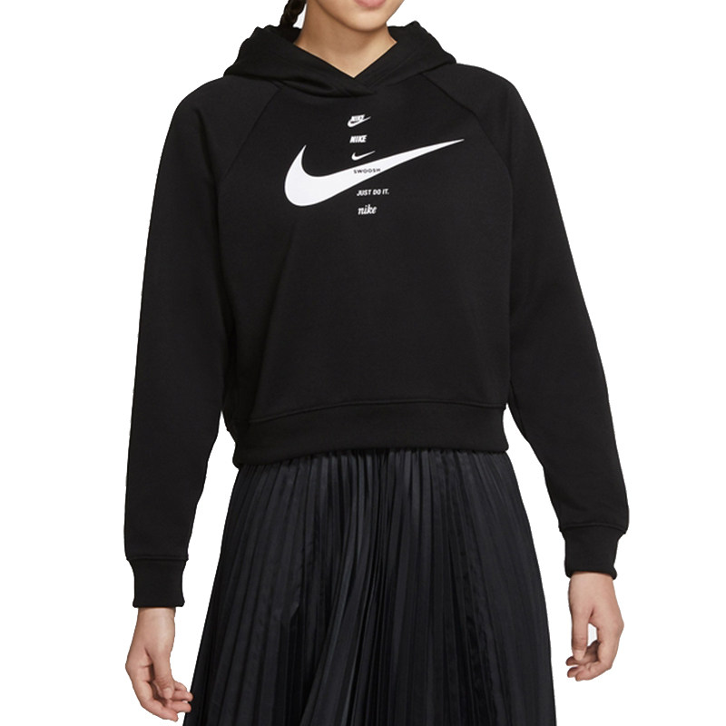 Nike耐克卫衣女冬季大勾子加绒运动套头衫CU5677-011