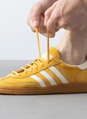阿迪达斯黄色低帮板鞋男女休闲鞋三叶草德训鞋轻便运动鞋IF7088