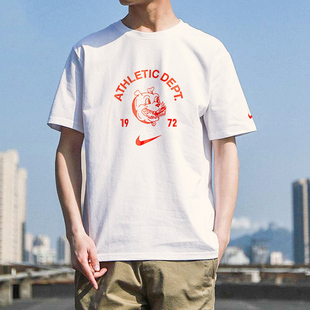 透气休闲纯棉半袖 新款 体恤FJ5244 2024夏季 耐克1972印花T恤男短袖