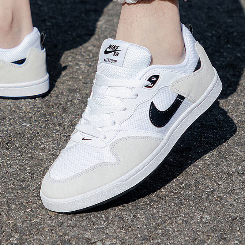 Nike耐克男鞋 运动鞋子防滑耐磨轻便低帮休闲鞋板鞋网面透气白色