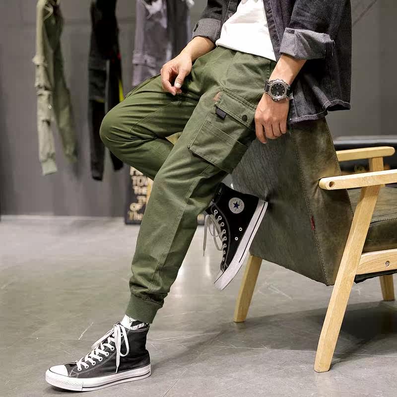 乔纳阿迪达官方正品港风秋季男士新款纯色小脚工装裤韩版潮流休闲|ruв категории Мужская одежда, брюки - от Buy2taobao.com для оказания профессиональной услуги покупки агента Taobao