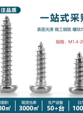 304不锈钢十字槽自攻钉PA家具自攻螺丝M4-M6.3盘头尖尾自攻木螺钉