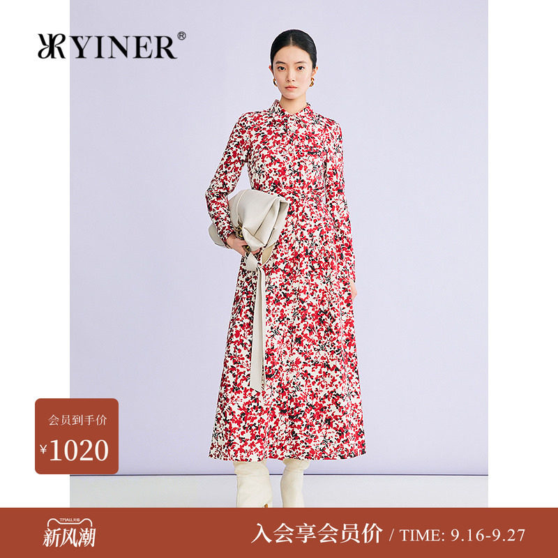 音儿春季手绘印花针织衬衫裙图片
