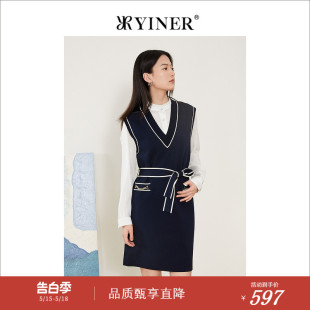 时尚 假两件衬衫 春季 YINER音儿女装 撞色连衣裙