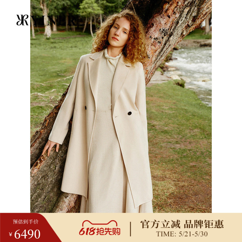 【100阿拉善山羊绒】YINER音儿冬季双面毛呢大衣外套