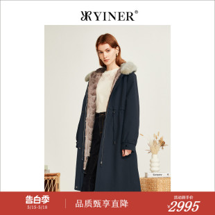 派克服 暖绒毛领连帽皮草长款 2023冬季 YINER音儿专选女装